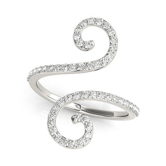 14k White Gold Diamond Open Flourish Style Ring (1/2 cttw) — photo 1 of 9