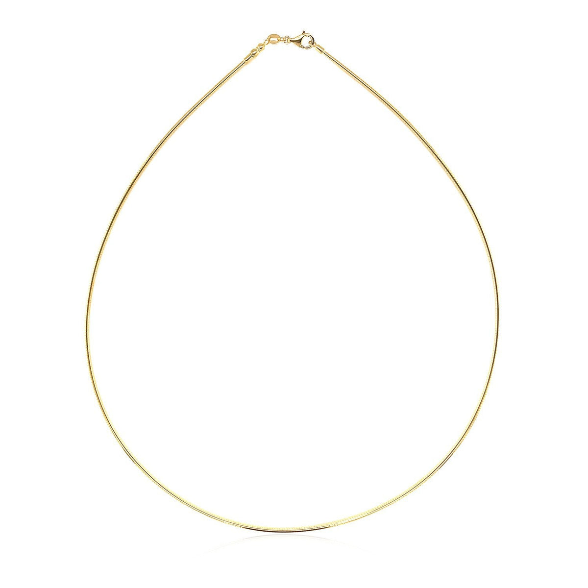 14k Yellow Gold Necklace in a Round Omega Chain Style