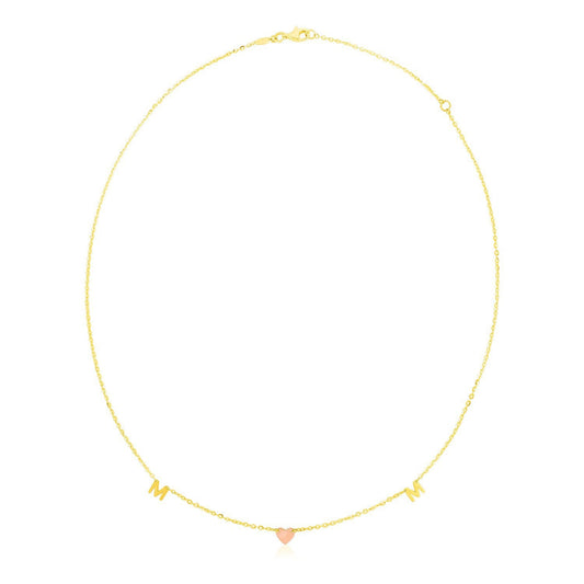 14k Yellow and Rose Gold Mom Necklace