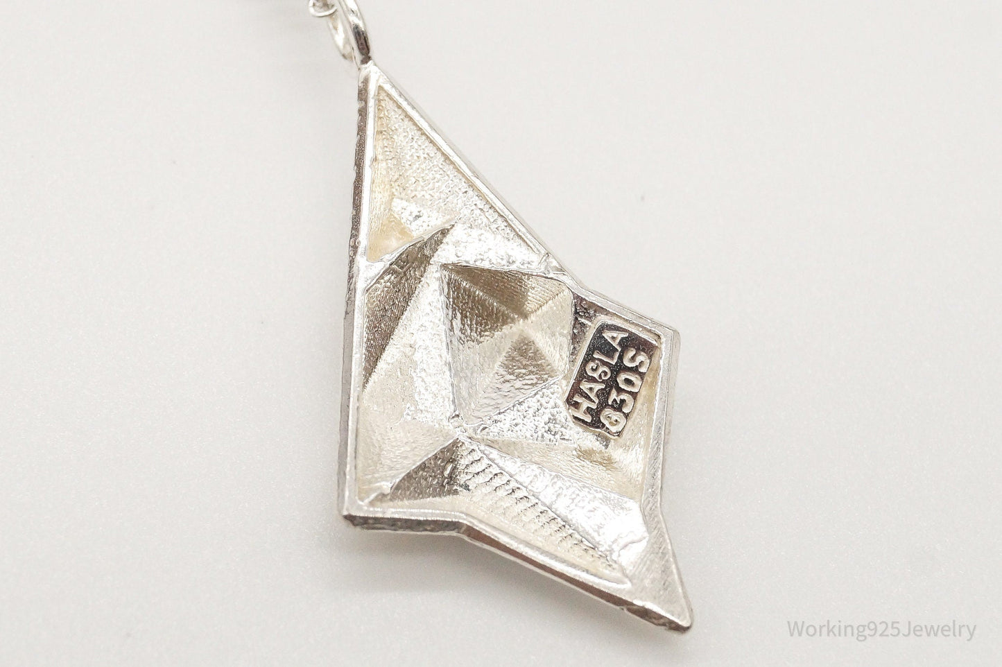 Vintage Modernist 830S Pendant - Sterling Silver Necklace Chain
