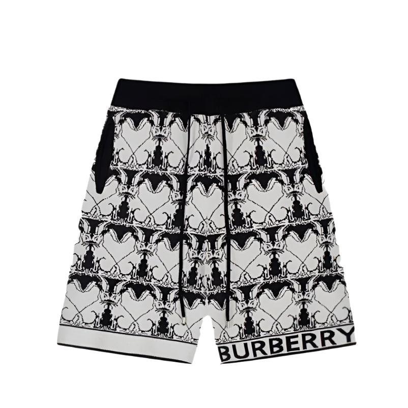 Burberry Men's Striped Cotton Knit Basketball Shorts 'Black/White'