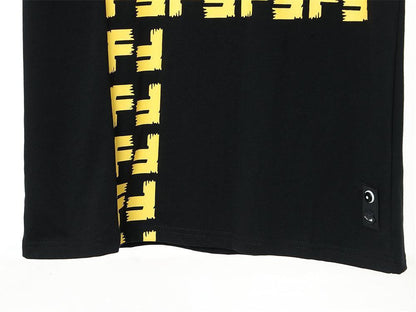 Fendi T-Shirt without Collar 'Black-Yellow'