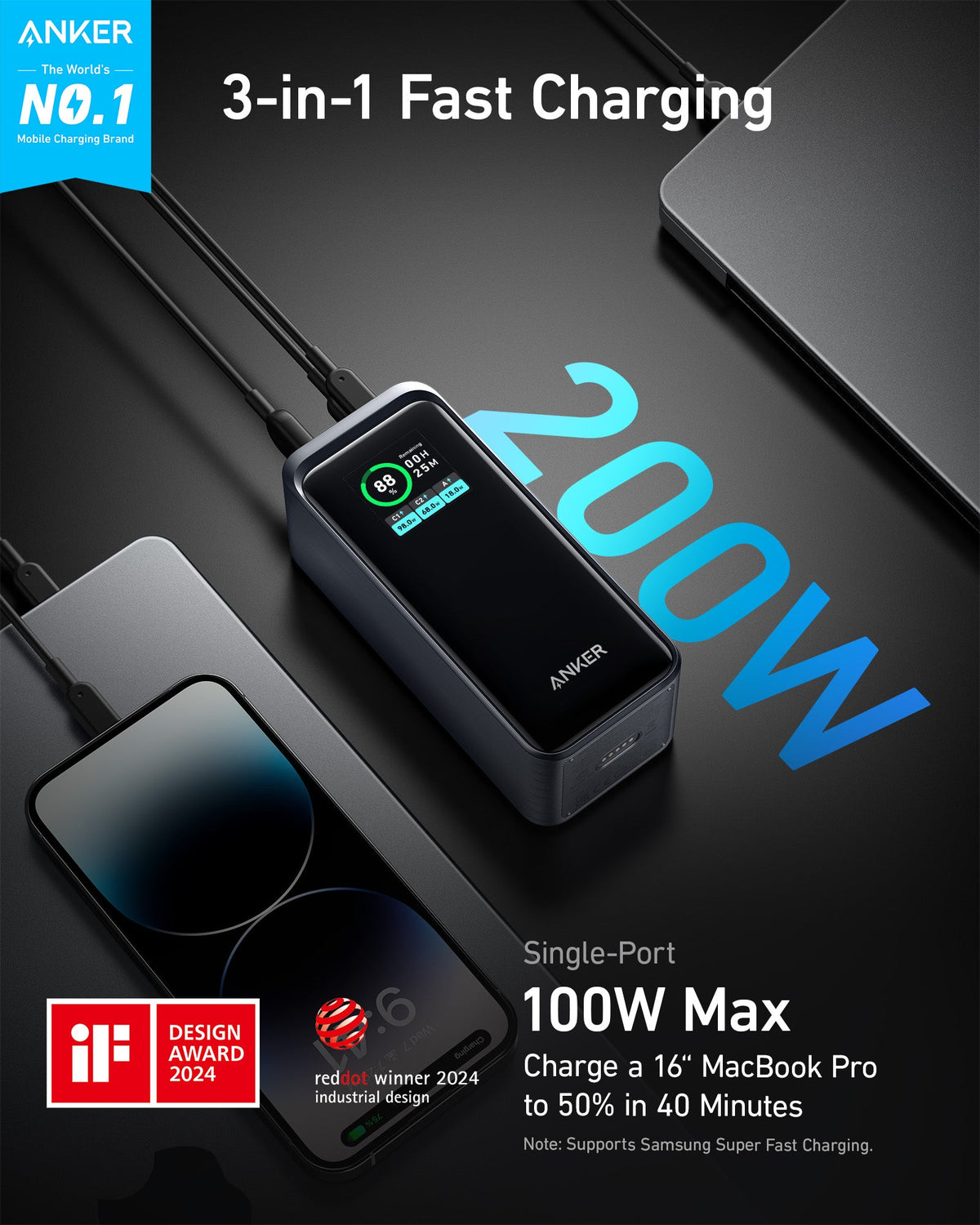 Anker Prime Power Bank (20K, 200W) — photo 2 of 10