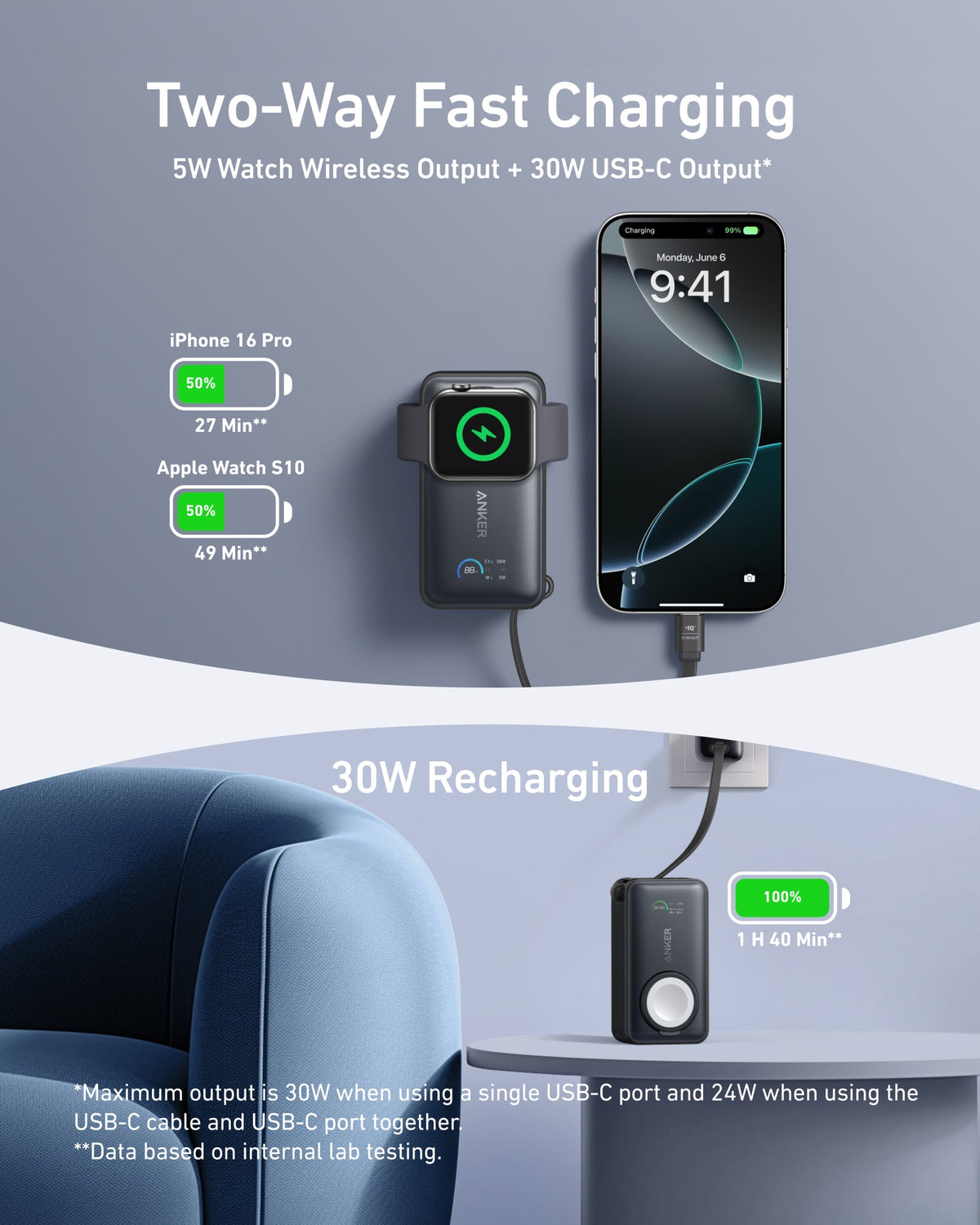 Anker MagGo Power Bank (10K, 35W, For Apple Watch) — photo 3 of 10