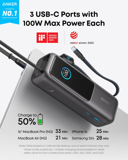 Anker Laptop Power Bank (25K, 165W, Built-In and Retractable Cables) — photo 2 of 10