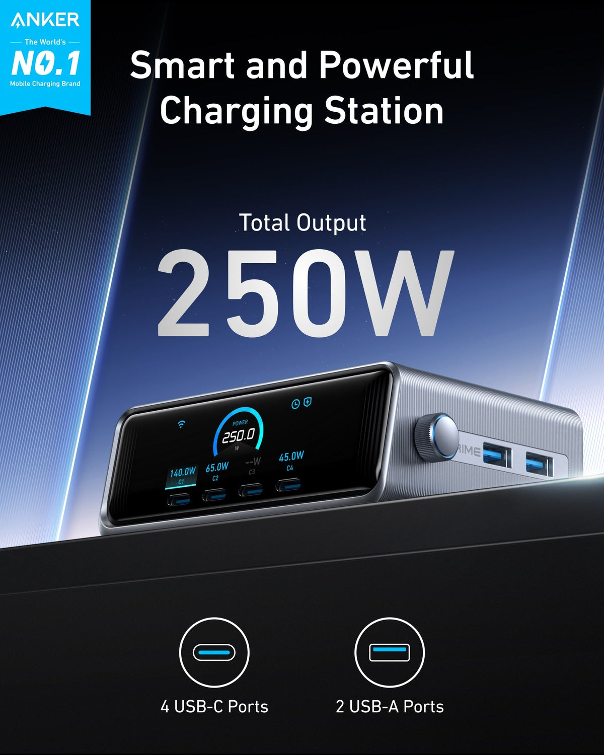 Anker Prime Charger (250W, 6 Ports, GaNPrime) — photo 2 of 7