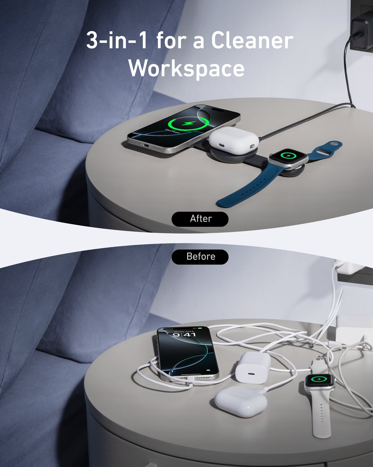 Anker MagGo Wireless Charging Station (3-in-1, Foldable Pad) — photo 5 of 10