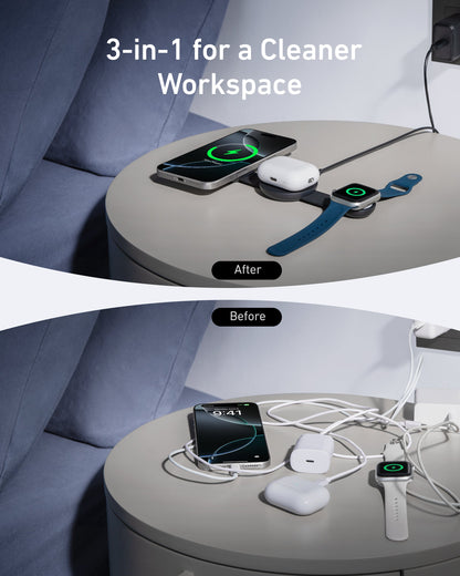Anker MagGo Wireless Charging Station (3-in-1, Foldable Pad) — photo 5 of 10