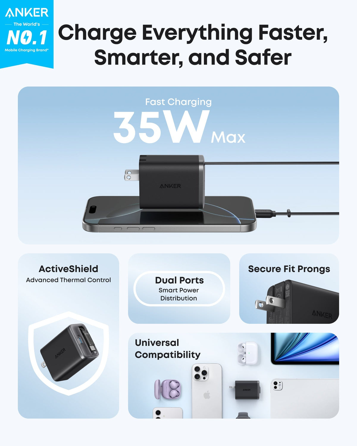 Anker Nano Charger (35W, Built-In Retractable USB-C Cable) — photo 8 of 10