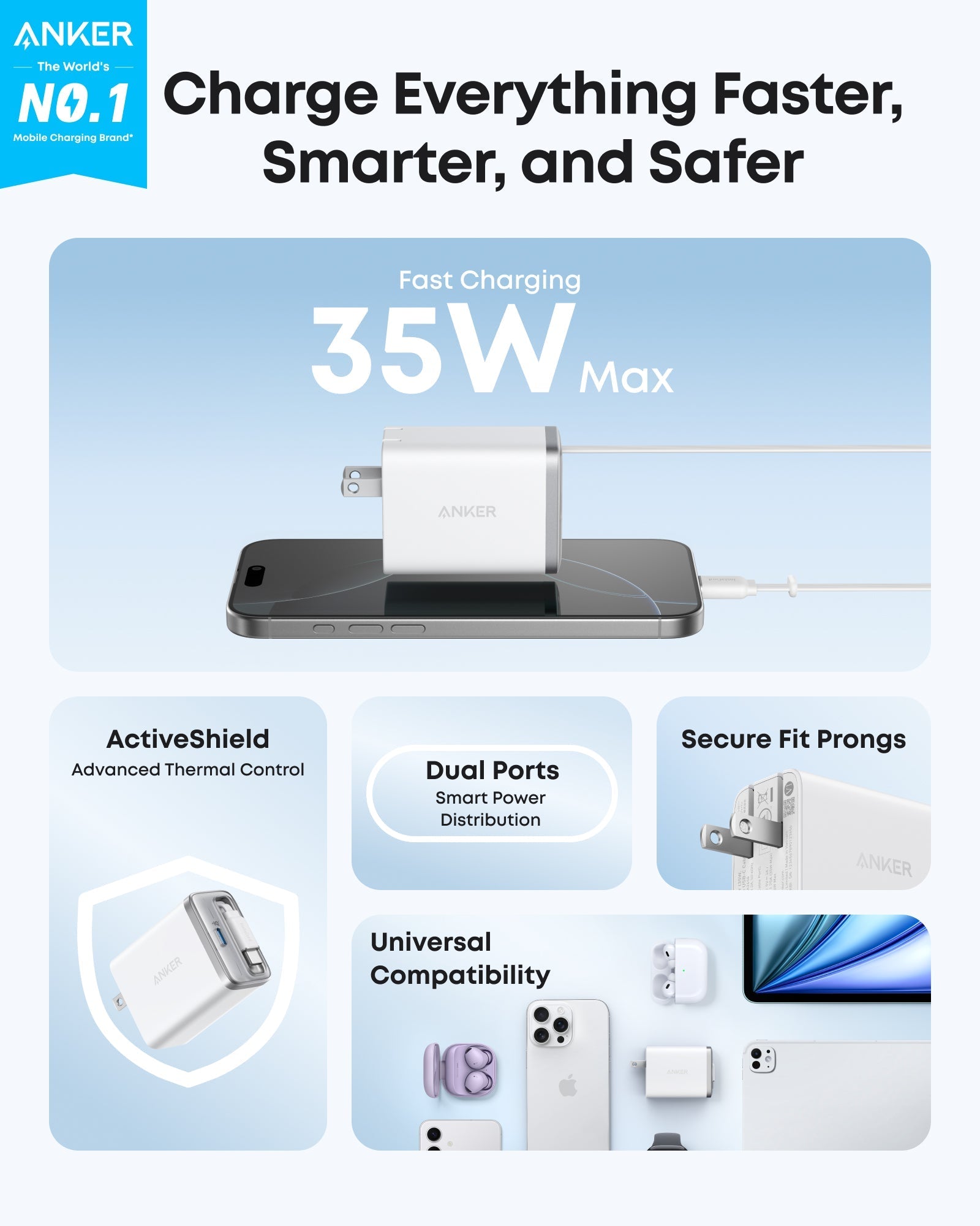 Anker Nano Charger (35W, Built-In Retractable USB-C Cable) — photo 2 of 10