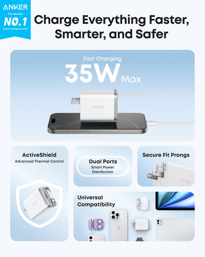 Anker Nano Charger (35W, Built-In Retractable USB-C Cable) — photo 2 of 10