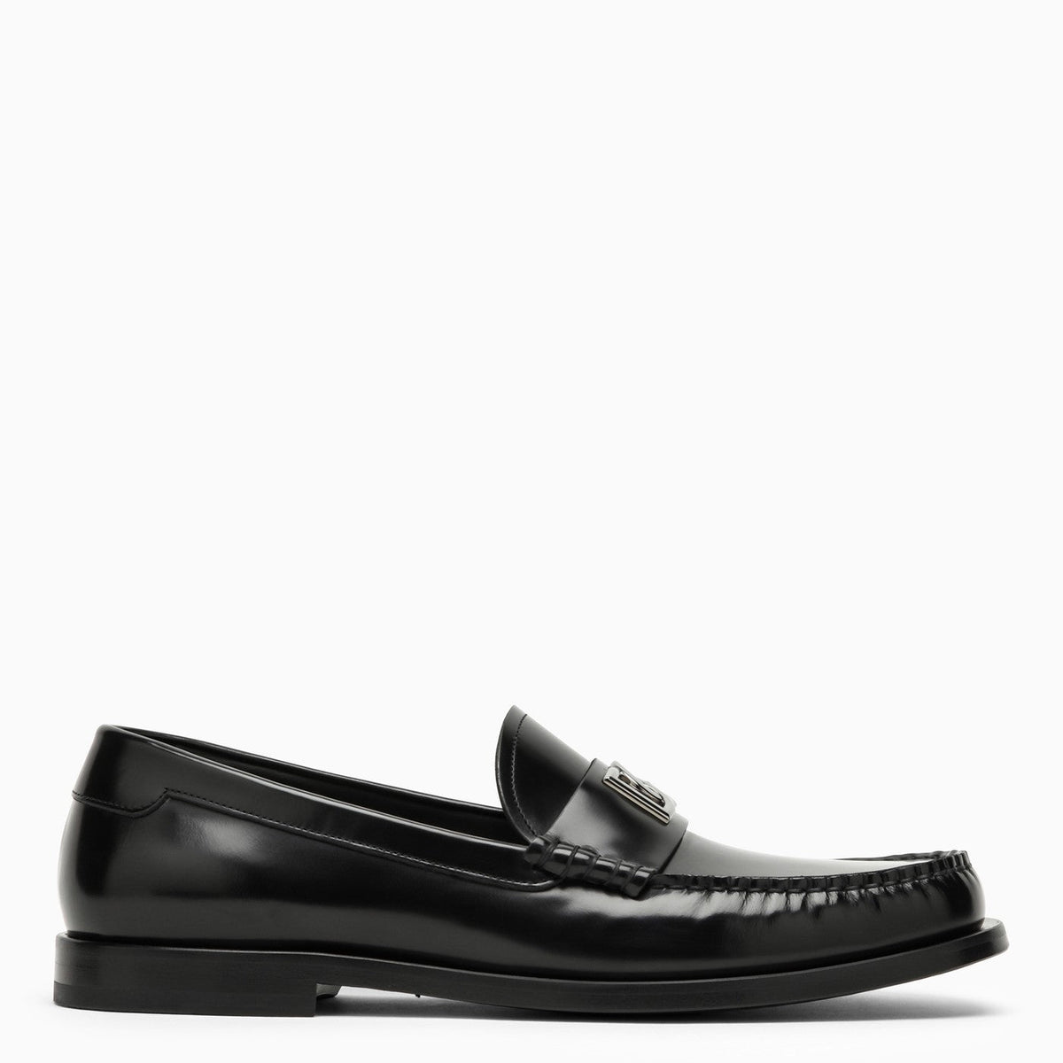 Dolce&Gabbana Black Leather Loafer With Logo