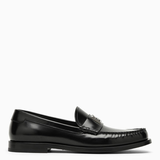 Dolce&Gabbana Black Leather Loafer With Logo