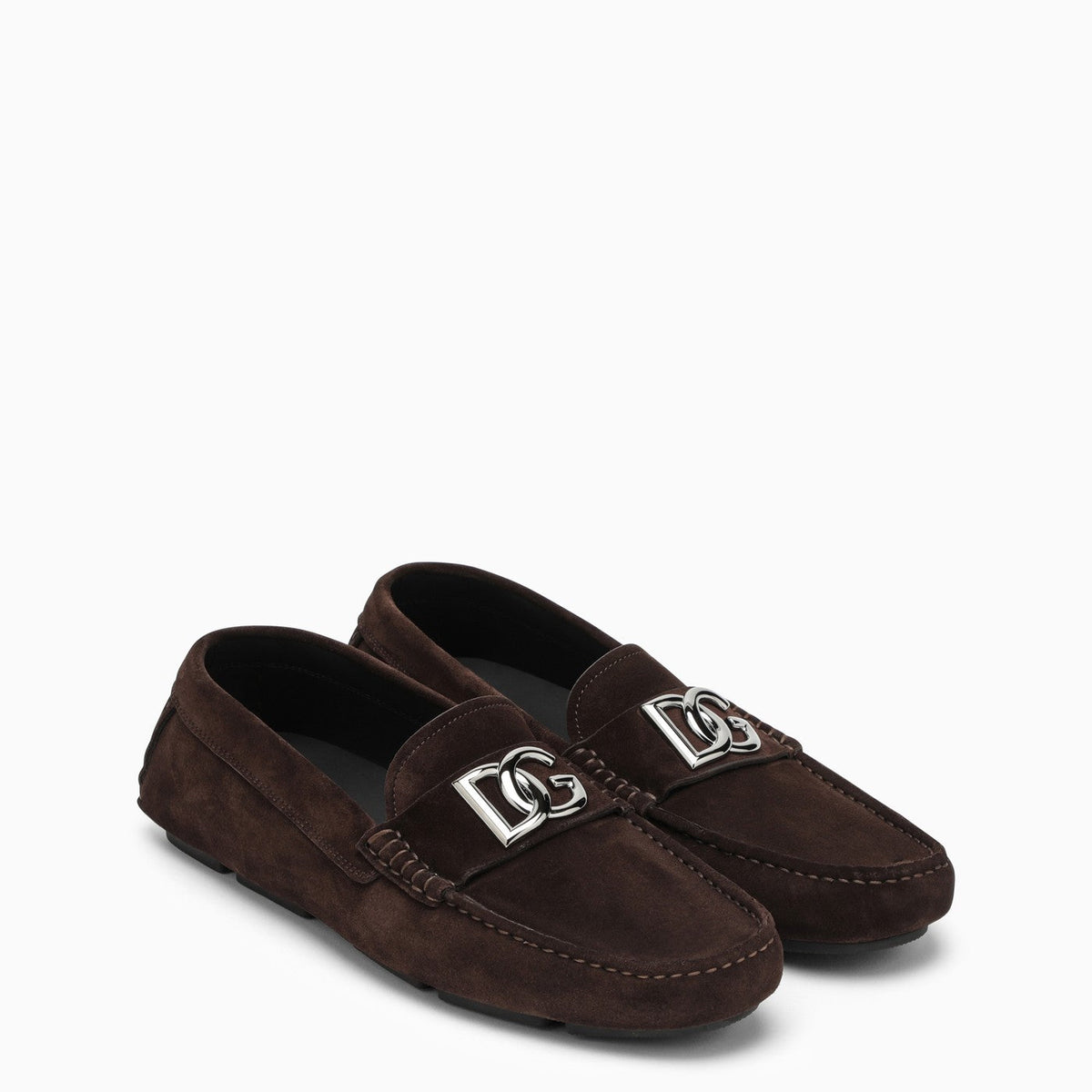 Dolce&Gabbana Brown Suede Loafer With Logo