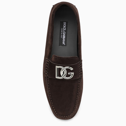 Dolce&Gabbana Brown Suede Loafer With Logo