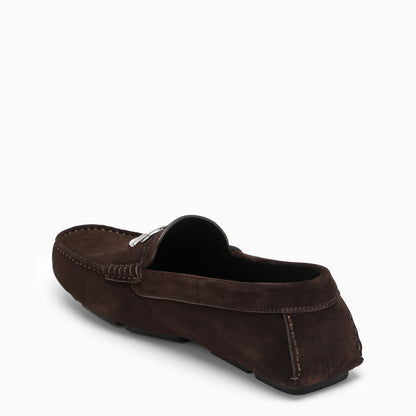 Dolce&Gabbana Brown Suede Loafer With Logo