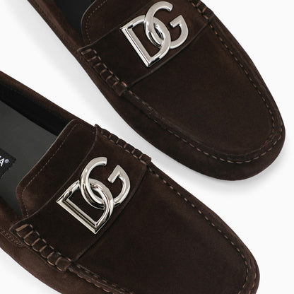 Dolce&Gabbana Brown Suede Loafer With Logo