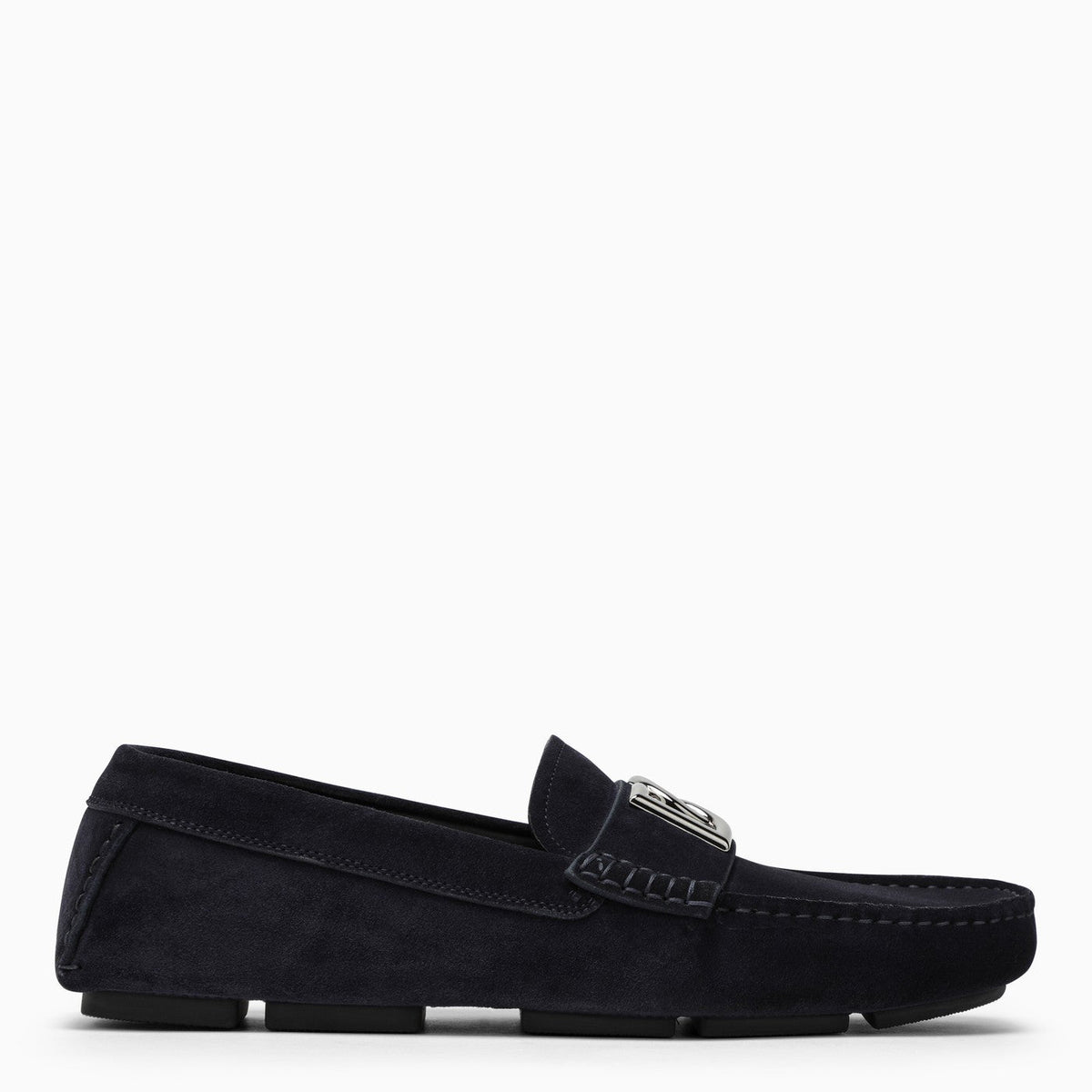Dolce&Gabbana Blue Suede Loafer With Logo