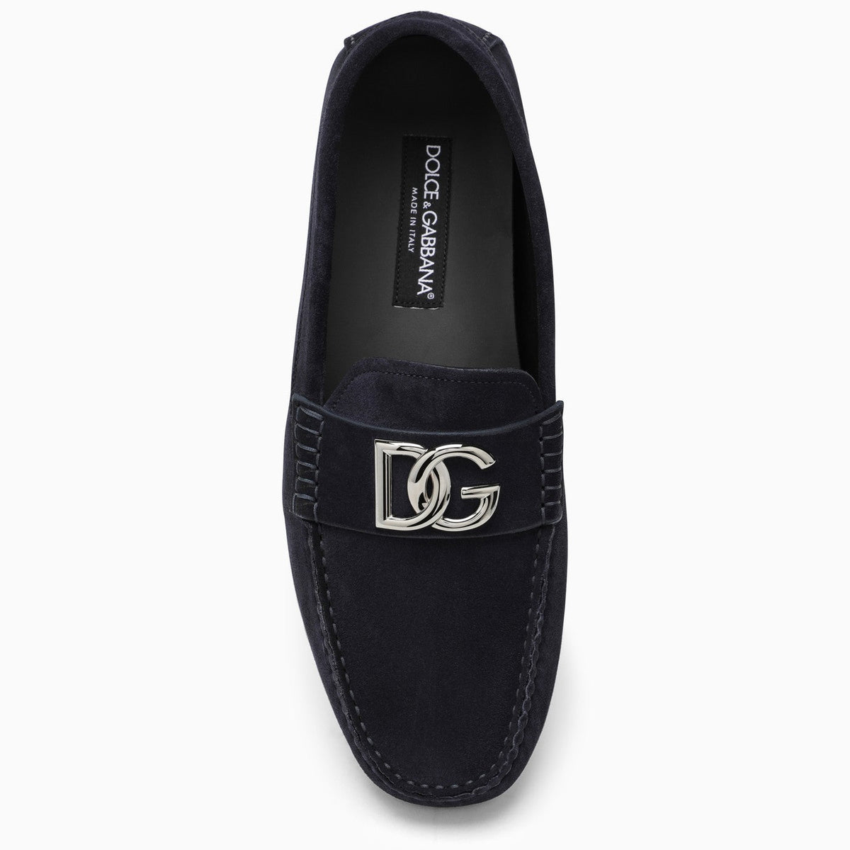 Dolce&Gabbana Blue Suede Loafer With Logo