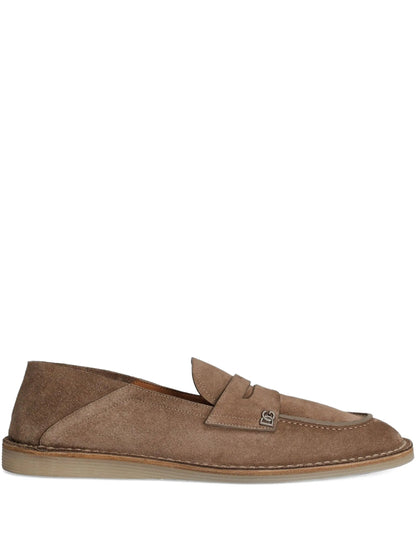 DOLCE & GABBANA Stylish Leather Moccasin Slippers for Men