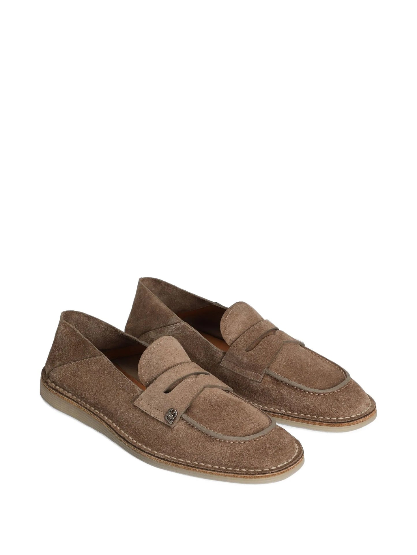 DOLCE & GABBANA Stylish Leather Moccasin Slippers for Men