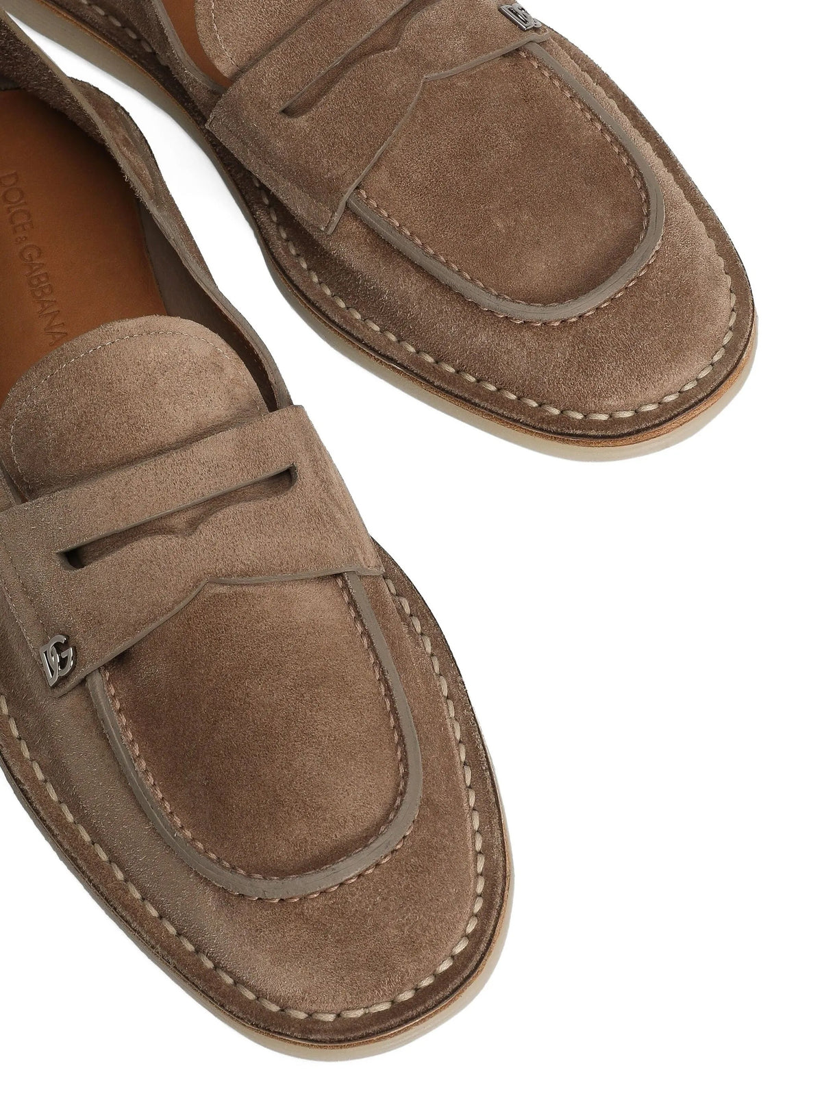 DOLCE & GABBANA Stylish Leather Moccasin Slippers for Men
