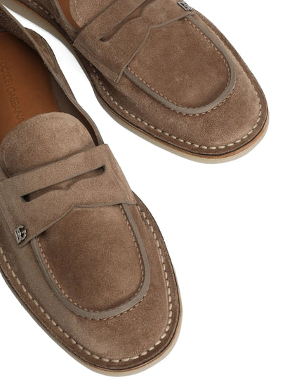 DOLCE & GABBANA Stylish Leather Moccasin Slippers for Men