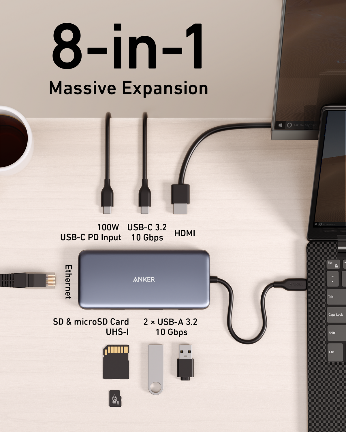 Anker <b>555</b> USB-C Hub (8-in-1) — photo 2 of 6