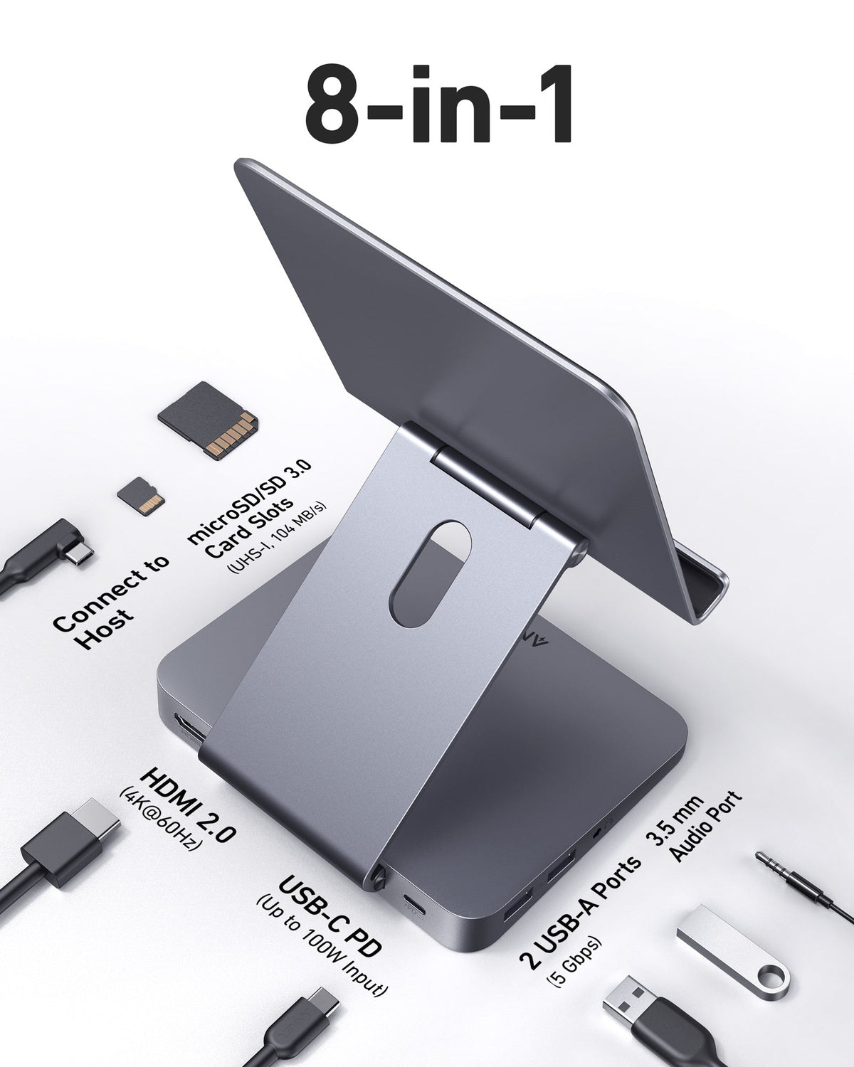 Anker 551 USB-C Hub (8-in-1, Tablet Stand) — photo 3 of 7