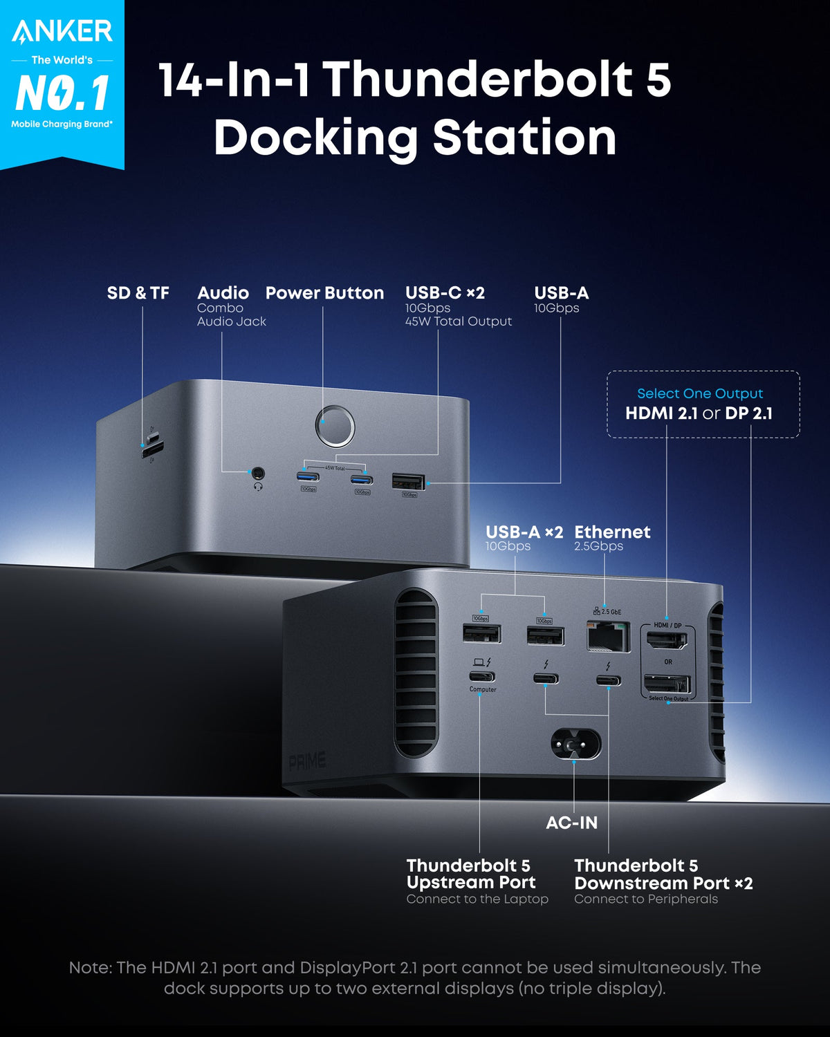 Anker Prime TB5 Docking Station (14-in-1, 8K, Thunderbolt 5 ) — photo 2 of 8