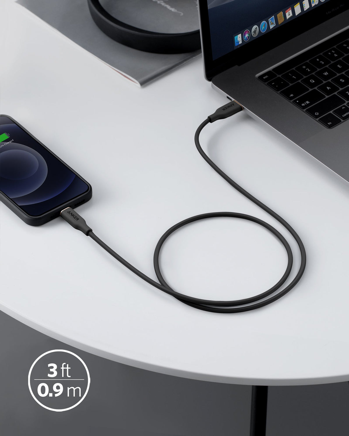 Anker <b>641</b> USB-C to Lightning Cable (Flow, 3 ft Silicone) — photo 5 of 10