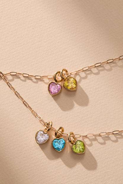 November 'Balance' Heart Birthstone Charm