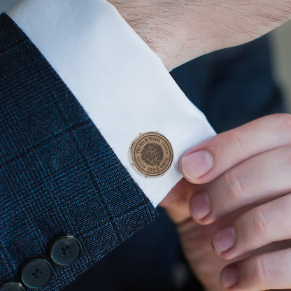 Wine Barrel Metal Cufflinks