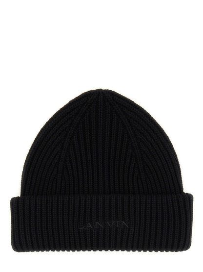 LANVIN Wool Logo Beanie Hat - FW25