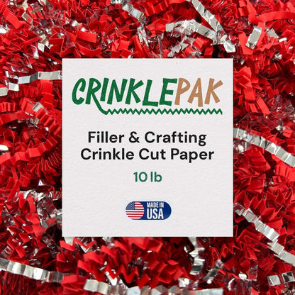 10lb Red & Silver Metallic Crinkle Paper