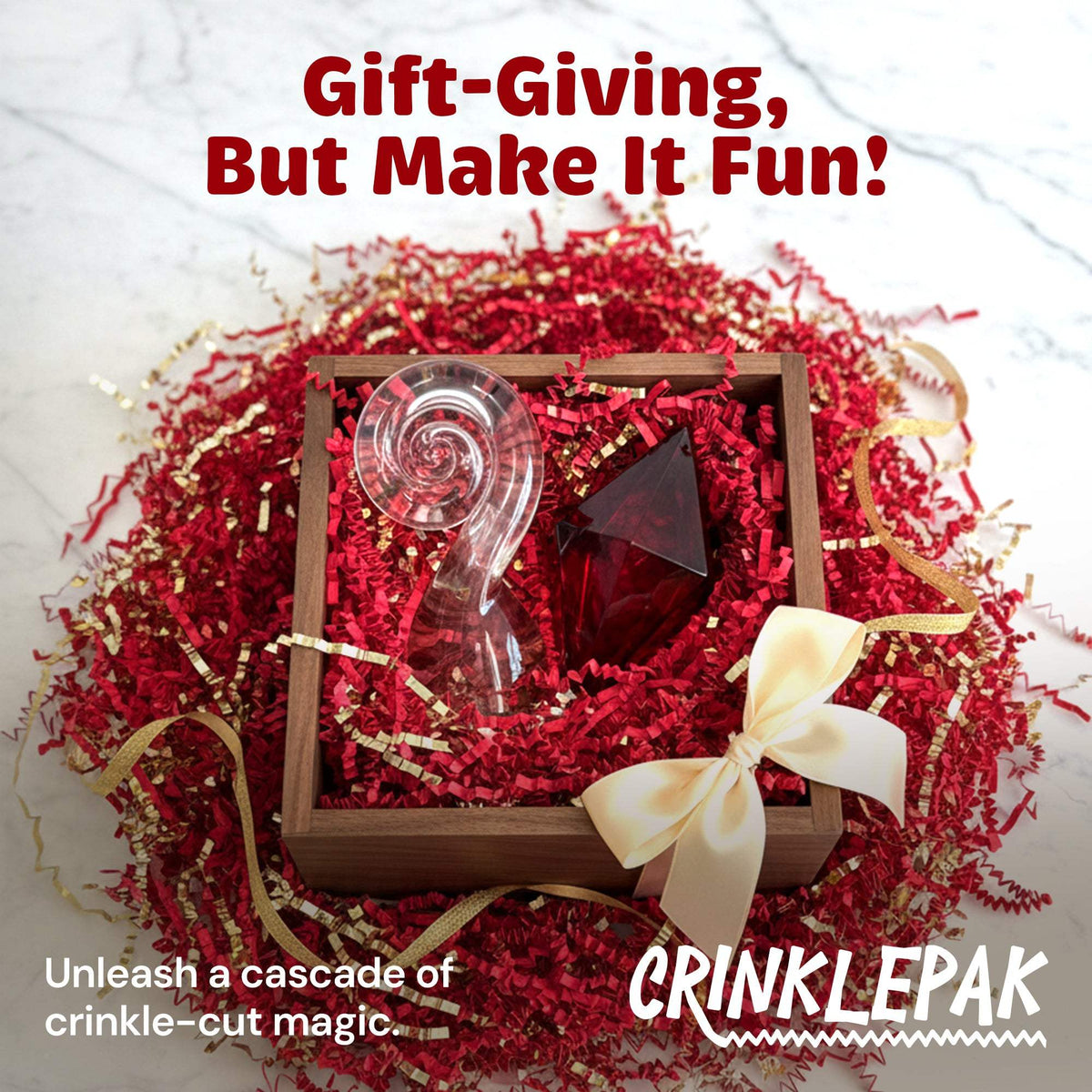 10lb Red Gold Metallic Crinkle Paper