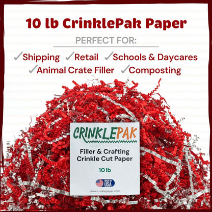 10lb Red & Silver Metallic Crinkle Paper