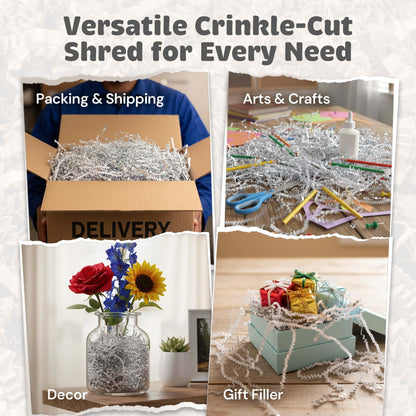 10LB Premium White Silver Crinkle Paper