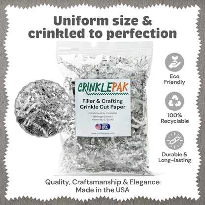 10LB Premium White Silver Crinkle Paper