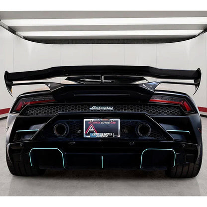 VRS Style Dry Carbon Fiber Rear Wing with Base Panel for Lamborghini Huracan LP580 LP610 EVO