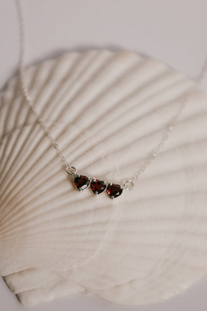 Garnet Holy Family Hearts® | Silver