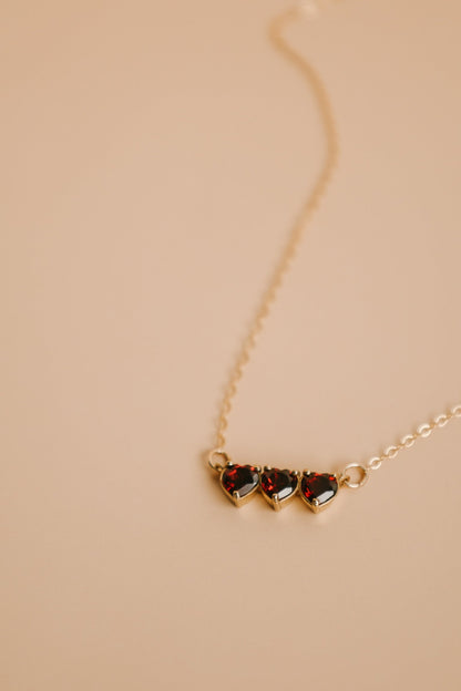 Garnet Holy Family Hearts® | Vermeil