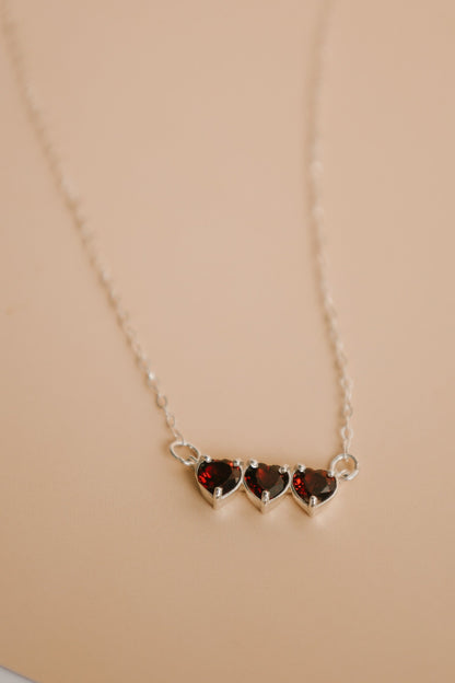 Garnet Holy Family Hearts® | Silver