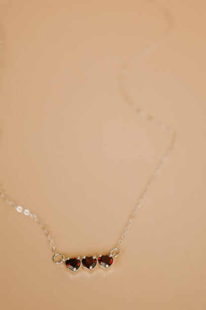 Garnet Holy Family Hearts® | Silver