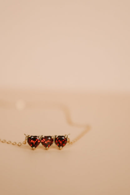 Garnet Holy Family Hearts® | Vermeil