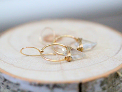 Albatross Earrings - Crystal Quartz