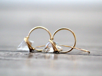 Albatross Earrings - Crystal Quartz