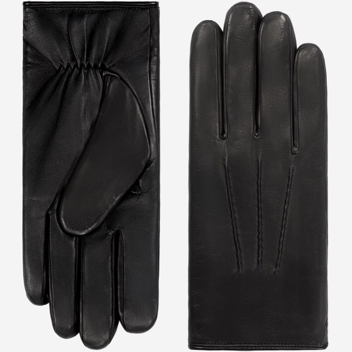 Aldo (black) - Italian lambskin leather gloves with lambswool lining & touchscreen feature — photo 1 of 10