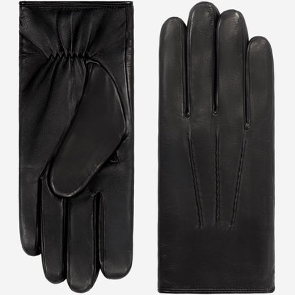 Aldo (black) - Italian lambskin leather gloves with lambswool lining & touchscreen feature — photo 1 of 10