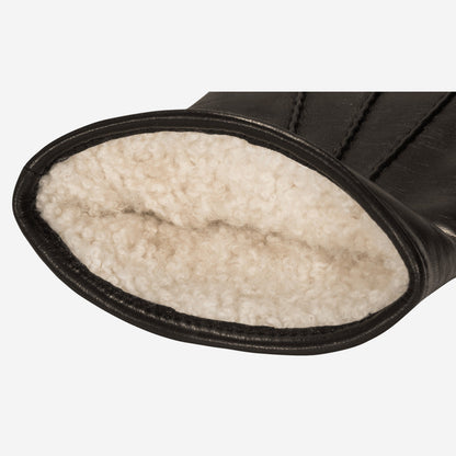 Aldo (black) - Italian lambskin leather gloves with lambswool lining & touchscreen feature — photo 4 of 10